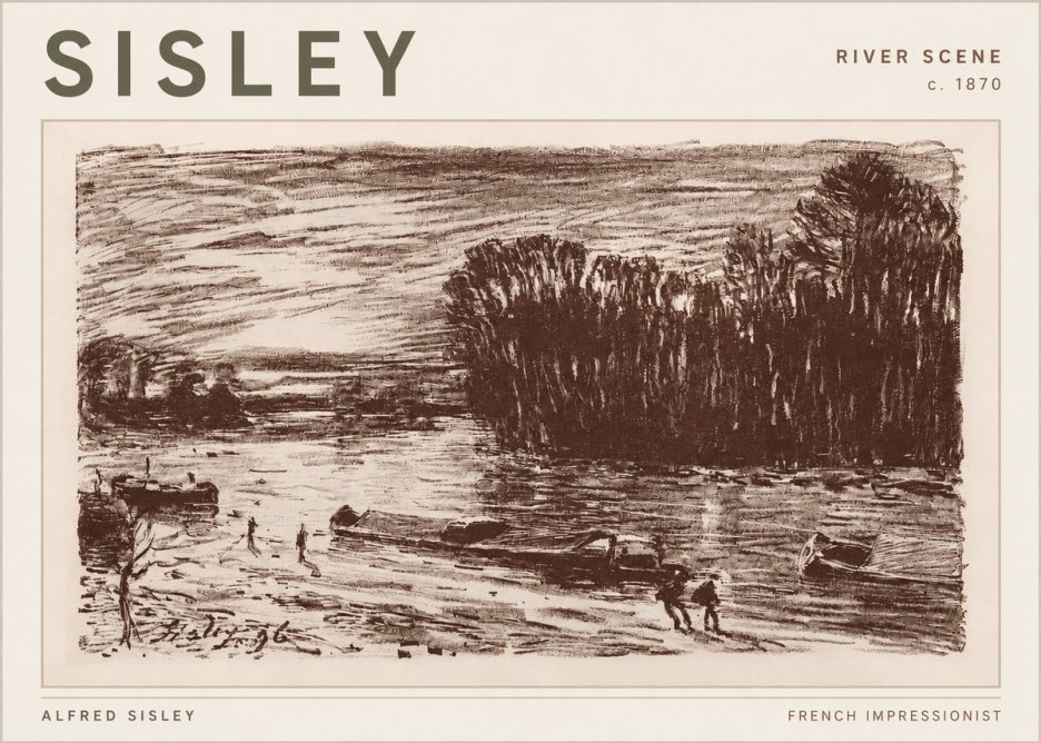 Sisley River Scene No3 - Plakát