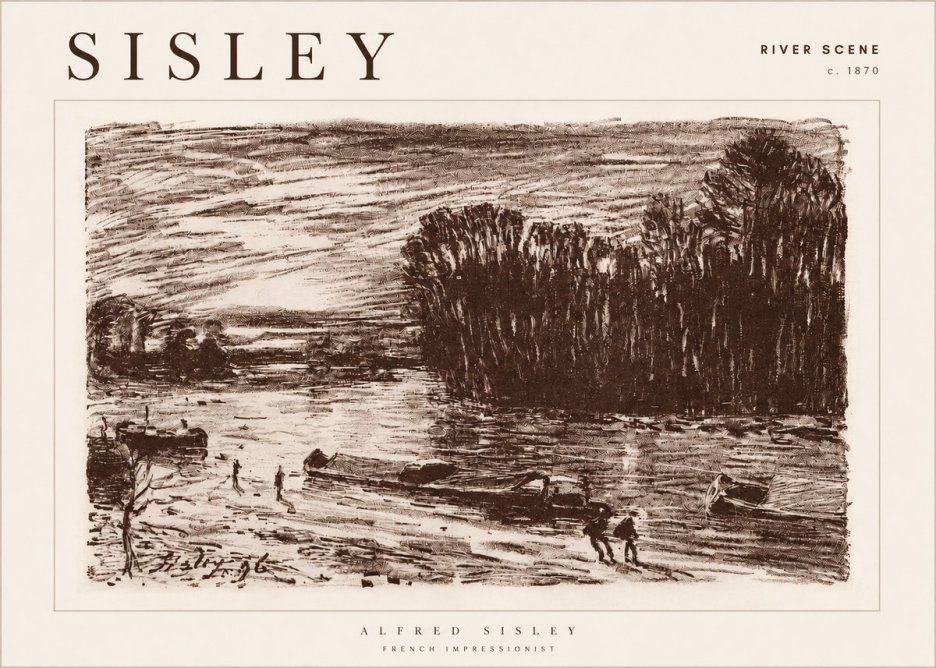 Sisley River Scene No4 - Plakát