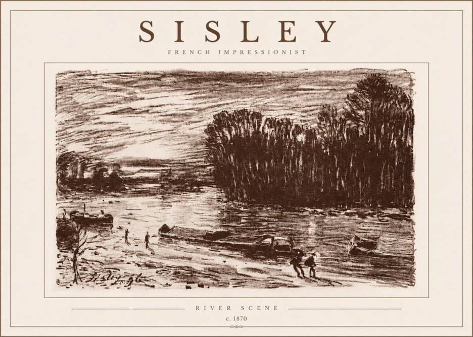 Sisley River Scene No5 - Plakát
