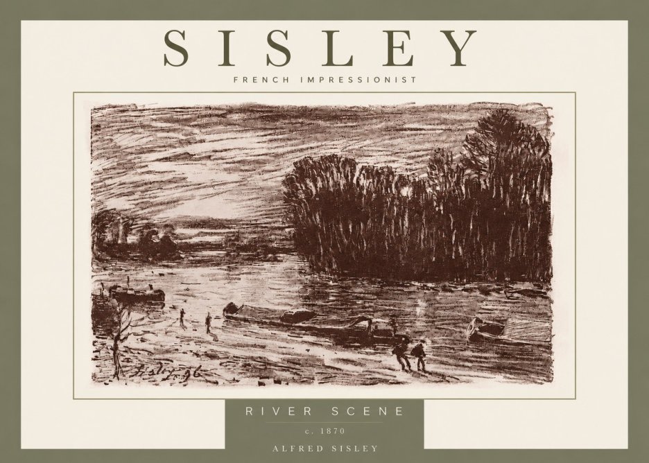 Sisley River Scene No6 - Plakát