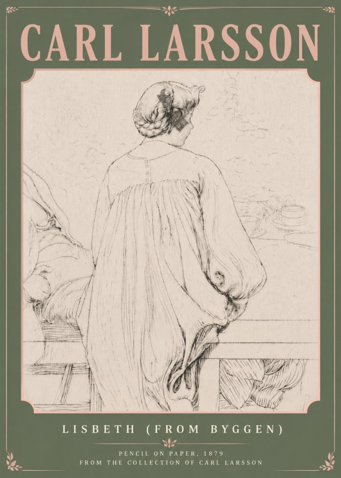 Carl Larsson Lisbeth (from Byggen) No5 - Plakát