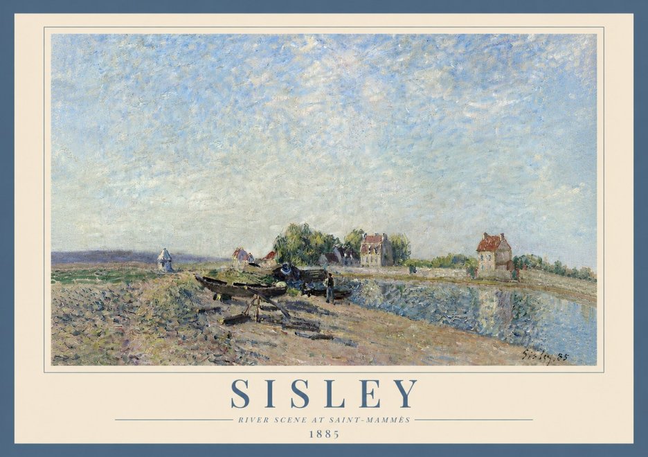 Sisley River Scene at Saint-mammès No3 - Plakát