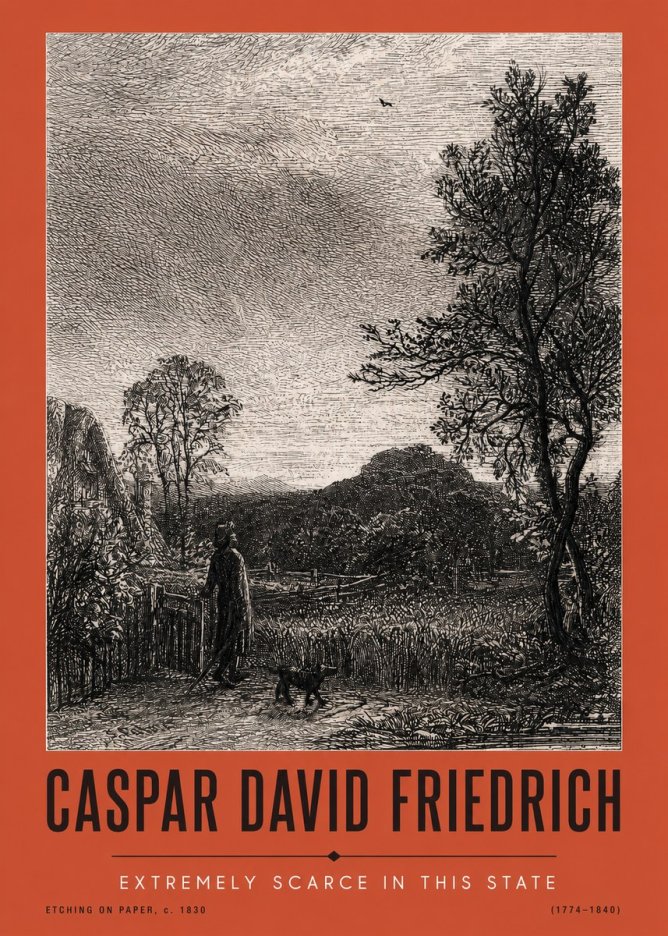 Caspar David Friedrich Extremely Scarce in This State No2 - Plakát
