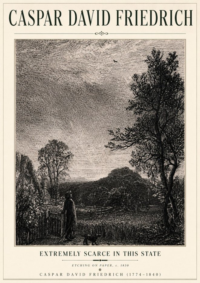 Caspar David Friedrich Extremely Scarce in This State No6 - Plakát