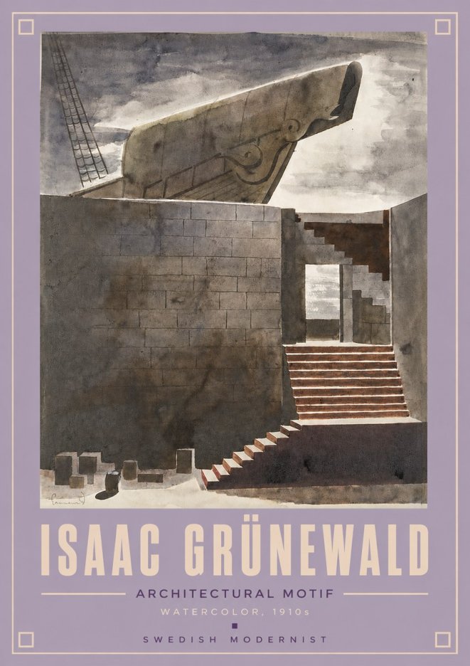 Isaac Grünewald Architectural Motif II No4 - Plakát