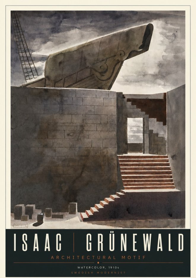 Isaac Grünewald Architectural Motif II No5 - Plakát