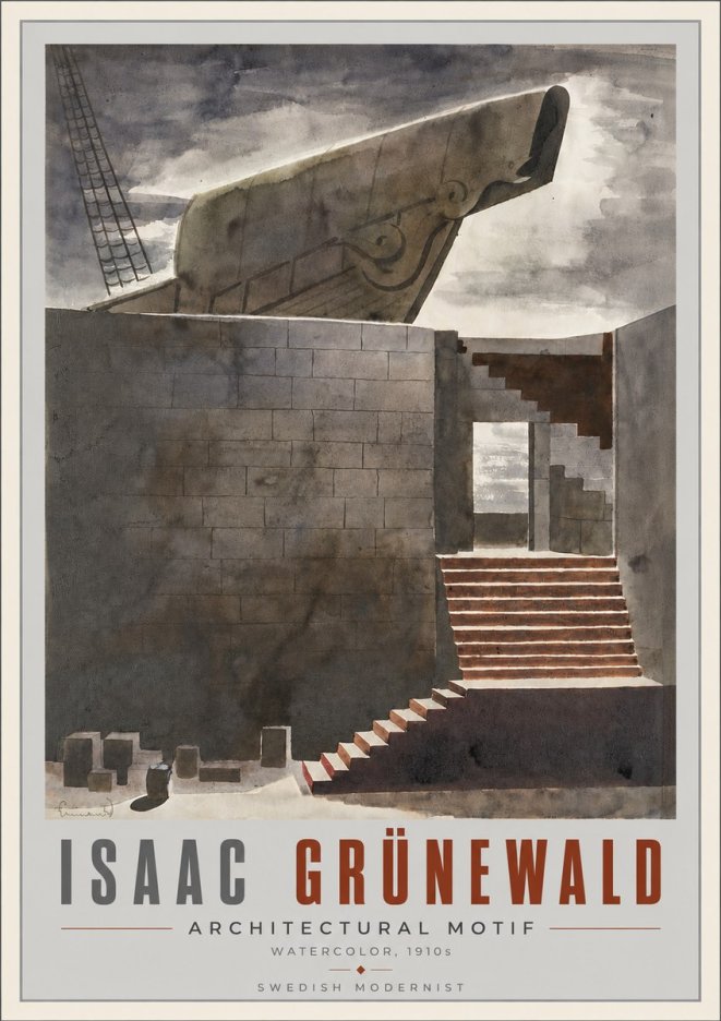 Isaac Grünewald Architectural Motif II No6 - Plakát
