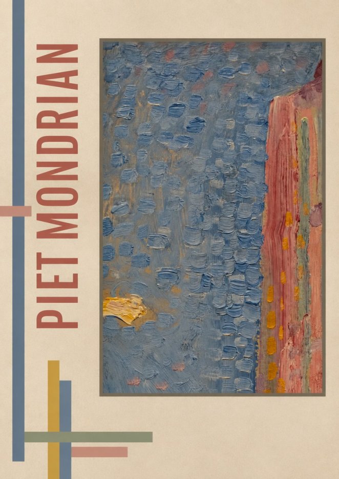 Piet Mondrian Façade in Sunlight No4 - Plakát