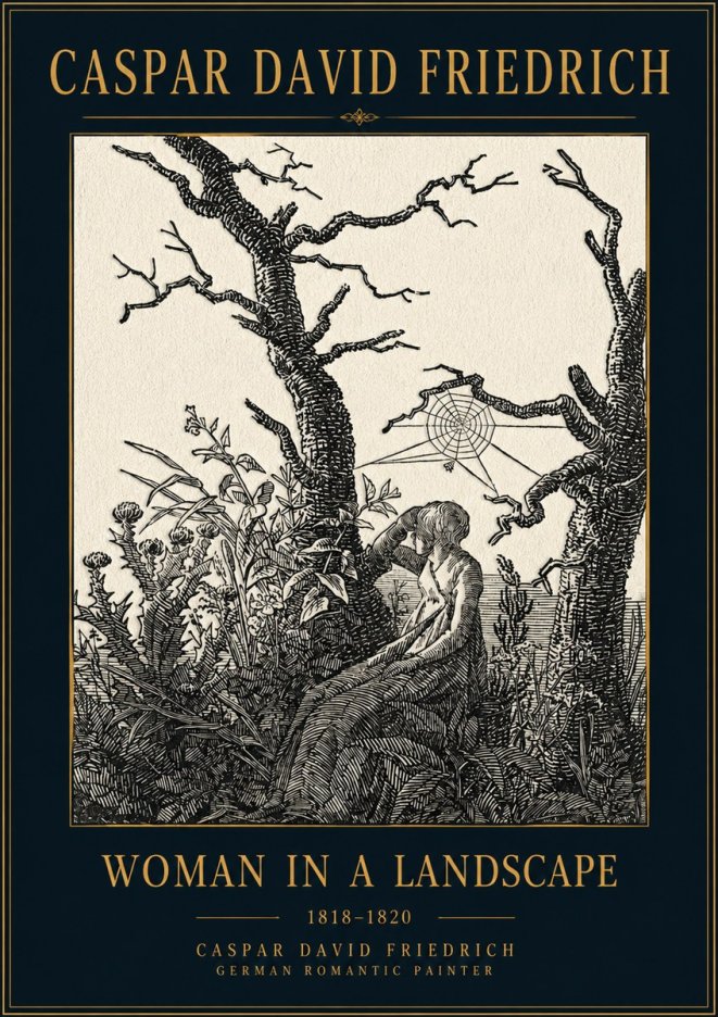 Caspar David Friedrich Woman in a Landscape No4 - Plakát