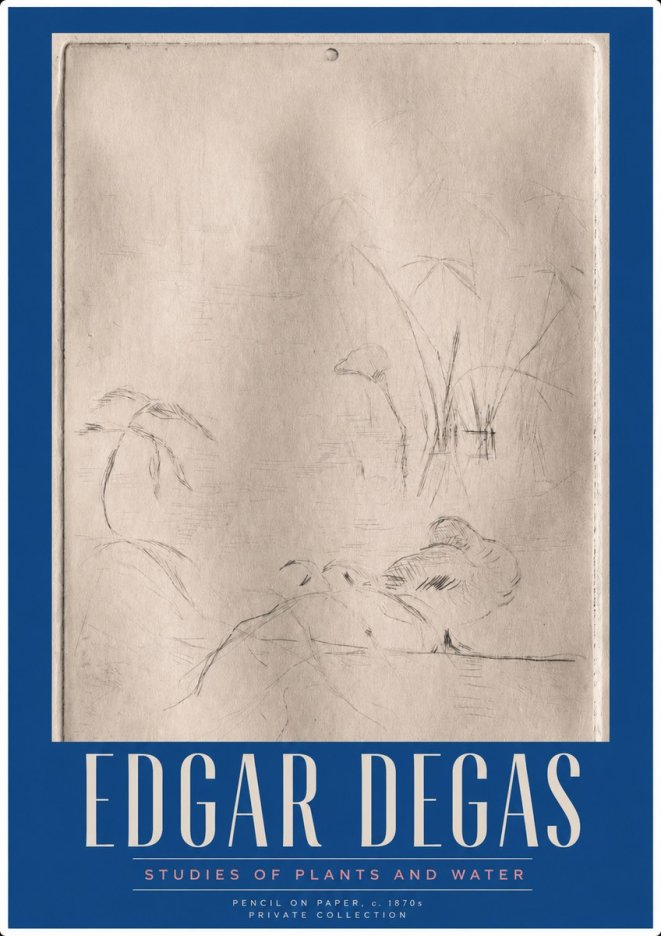Edgar Degas Studies of Plants and Water No3 - Plakát