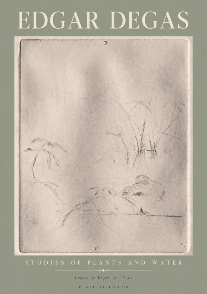 Edgar Degas Studies of Plants and Water No4 - Plakát