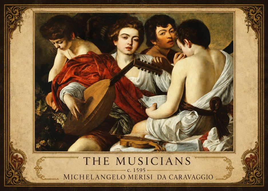 Michelangelo Merisi da Caravaggio The Musicians I No6 - Plakát