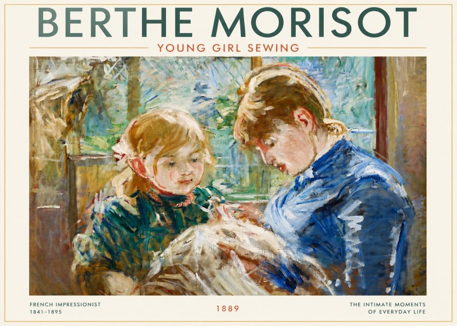 Berthe Morisot Young Girl Sewing No3 - Plakát