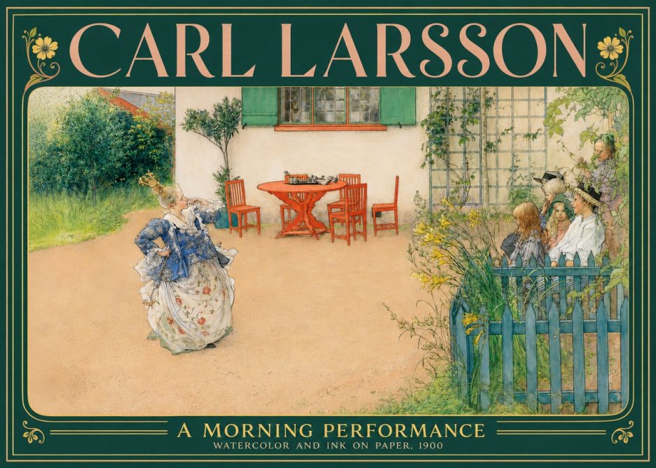 Carl Larsson A Morning Performance No3 - Plakát