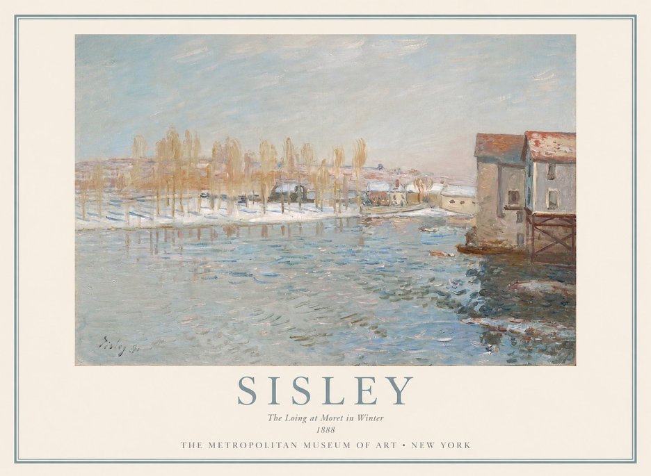 Sisley The Loing at Moret in Winter No1 - Plakát