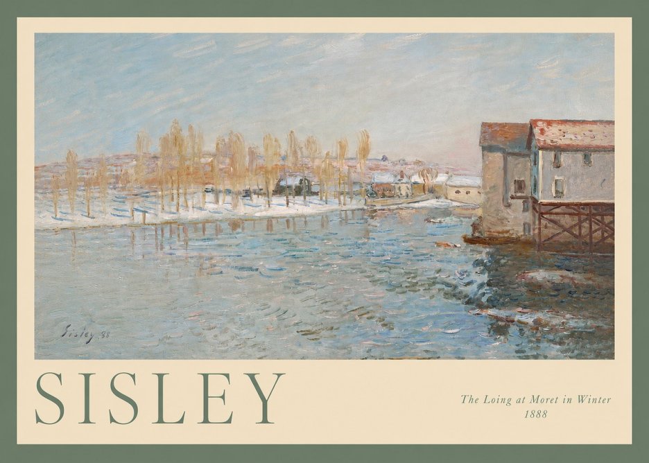 Sisley The Loing at Moret in Winter No2 - Plakát