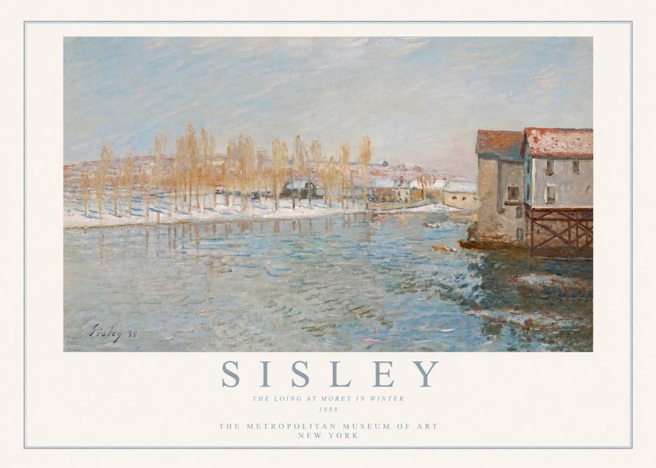 Sisley The Loing at Moret in Winter No3 - Plakát