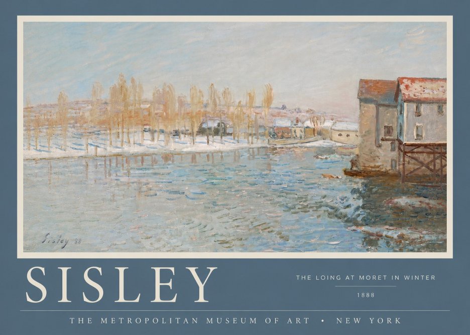 Sisley The Loing at Moret in Winter No4 - Plakát