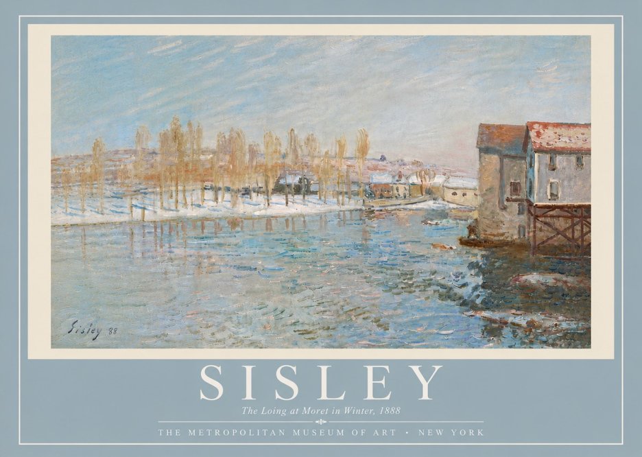 Sisley The Loing at Moret in Winter No6 - Plakát