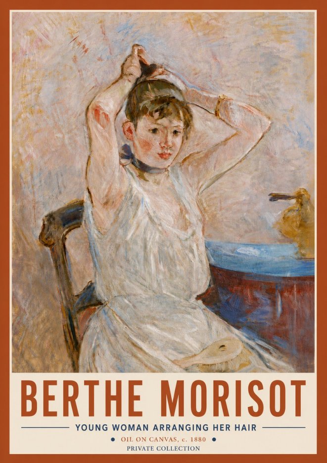 Berthe Morisot Young Woman Arranging Her Hair No4 - Plakát