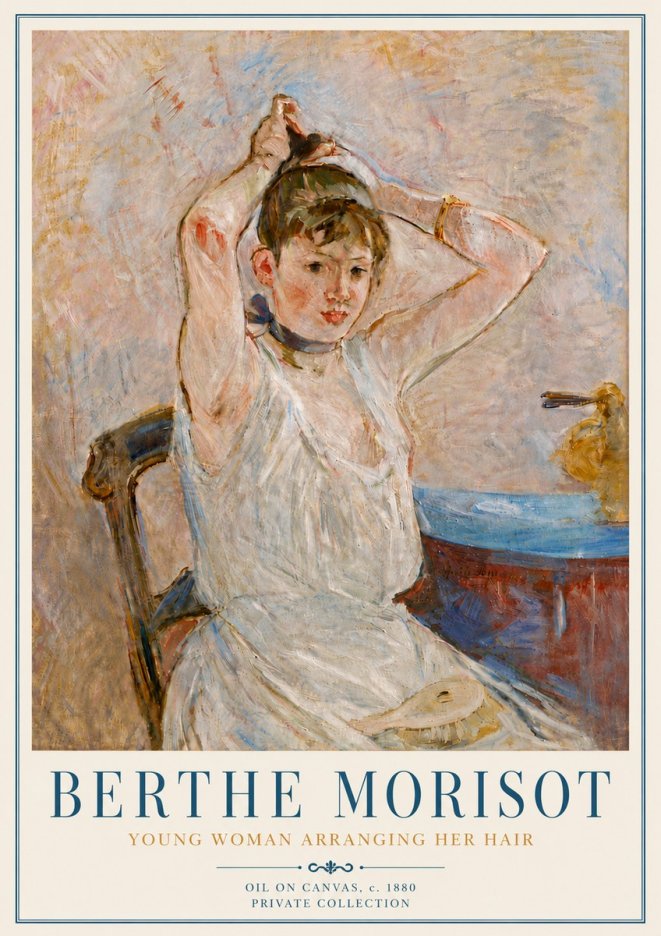 Berthe Morisot Young Woman Arranging Her Hair No6 - Plakát