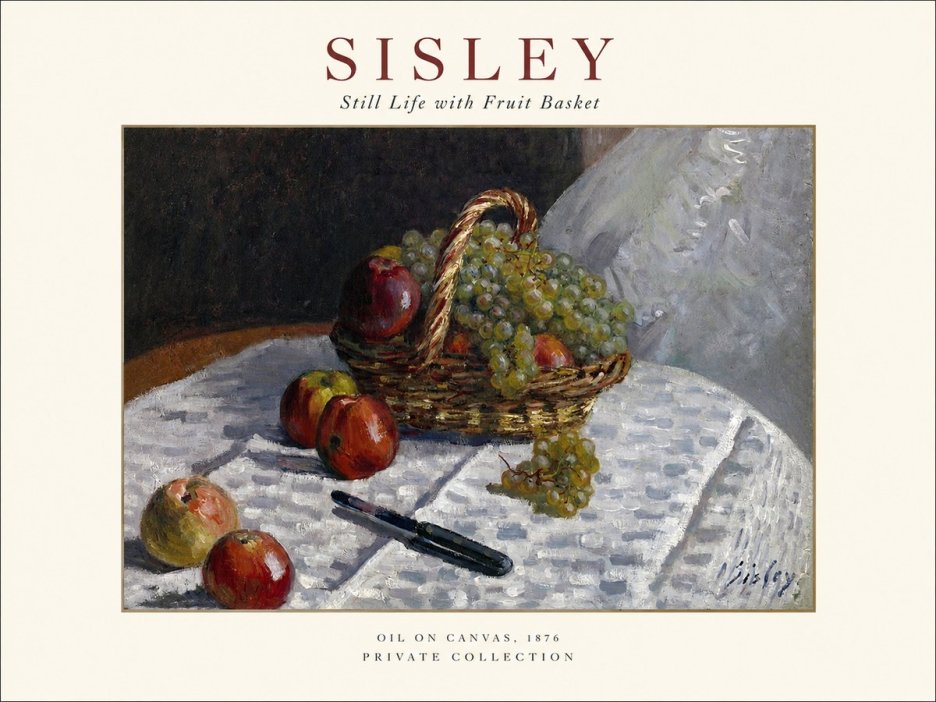 Sisley Still Life with Fruit Basket No1 - Plakát