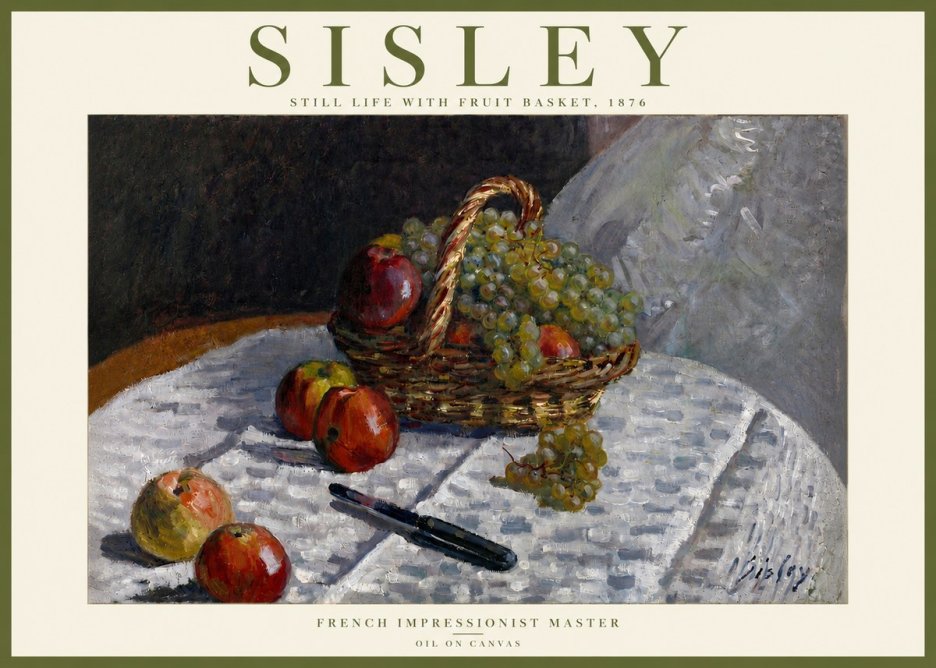 Sisley Still Life with Fruit Basket No4 - Plakát
