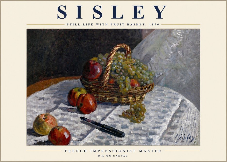 Sisley Still Life with Fruit Basket No5 - Plakát