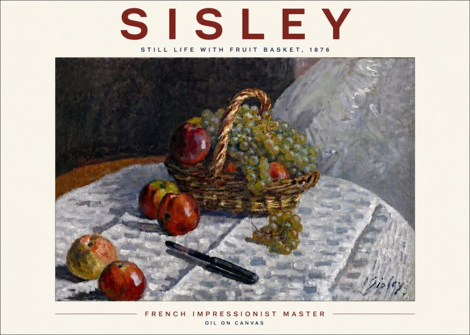 Sisley Still Life with Fruit Basket No6 - Plakát