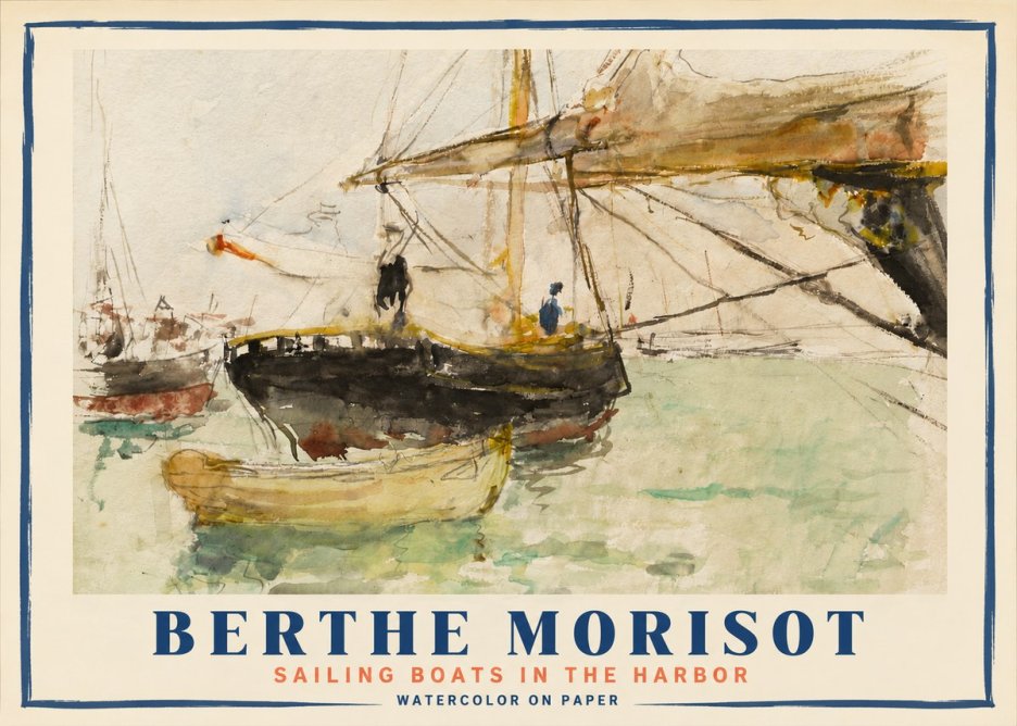 Berthe Morisot Sailing Boats in the Harbor No3 - Plakát