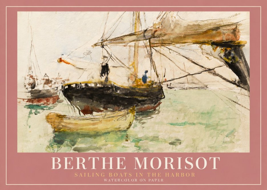 Berthe Morisot Sailing Boats in the Harbor No5 - Plakát