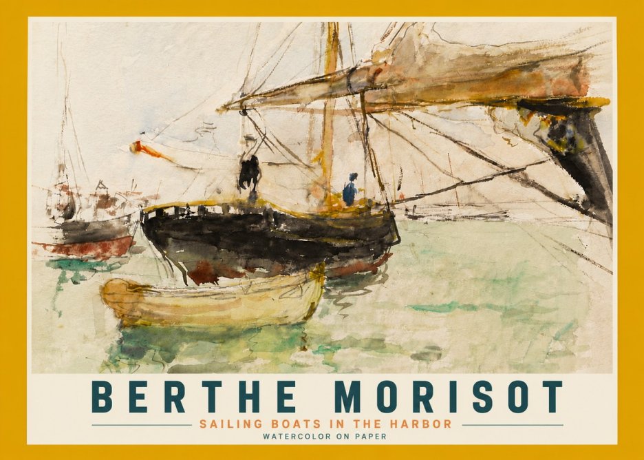 Berthe Morisot Sailing Boats in the Harbor No6 - Plakát
