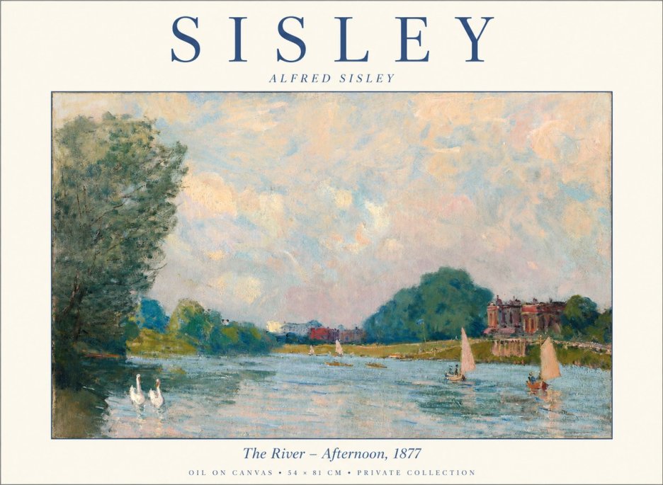 Sisley The River – Afternoon, 1877 No1 - Plakát