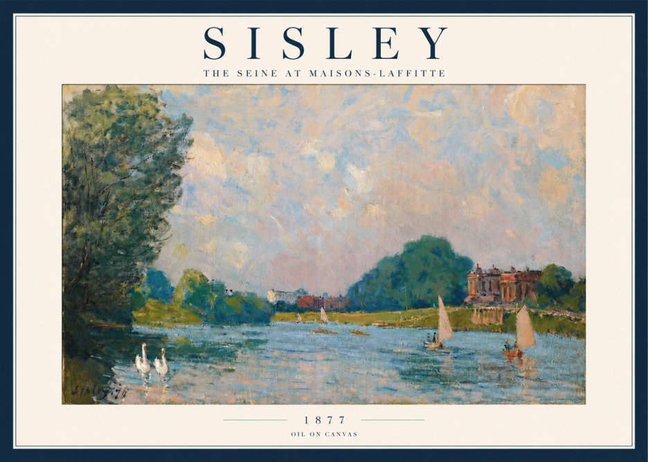 Sisley The River – Afternoon, 1877 No3 - Plakát