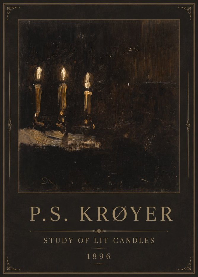 P.S. Krøyer Study of Lit Candles No1 - Plakát
