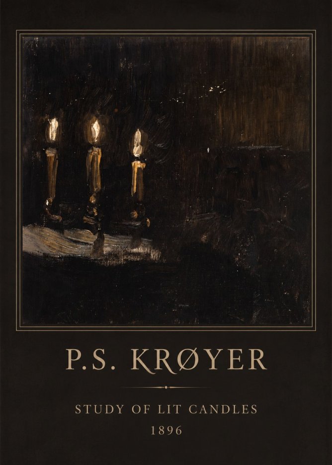 P.S. Krøyer Study of Lit Candles No4 - Plakát
