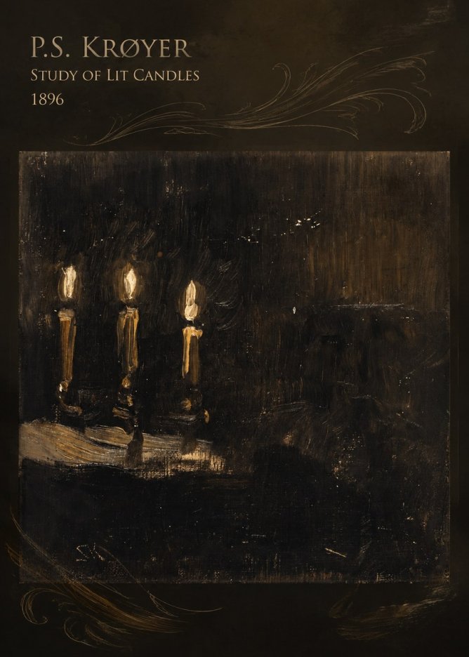P.S. Krøyer Study of Lit Candles No5 - Plakát