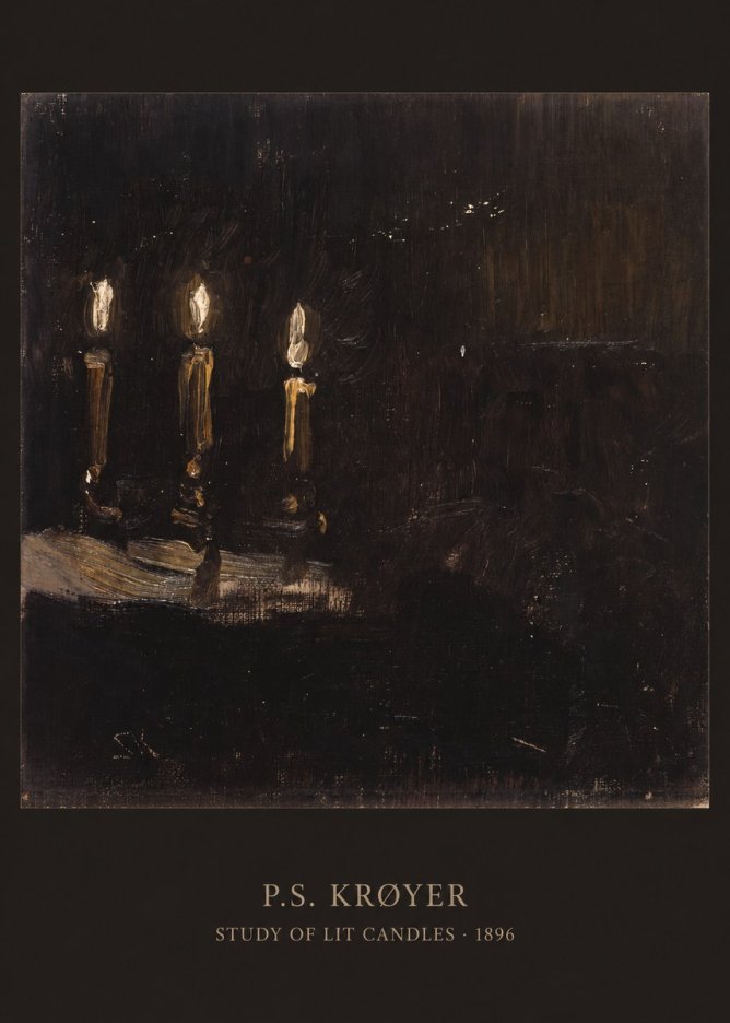 P.S. Krøyer Study of Lit Candles No6 - Plakát