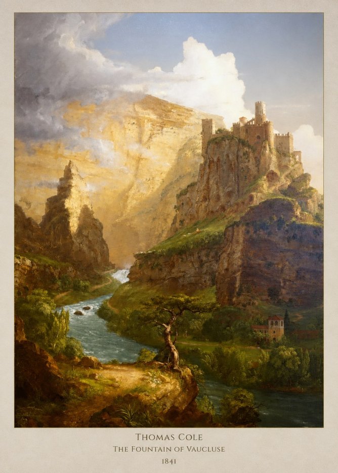 Thomas Cole The Fountain of Vaucluse I No6 - Plakát