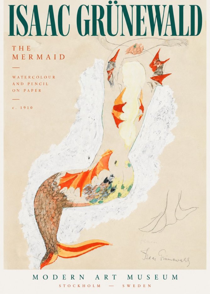 Isaac Grünewald The Mermaid No3 - Plakát