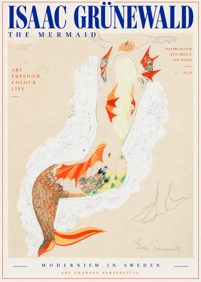 Isaac Grünewald The Mermaid No4 - Plakát