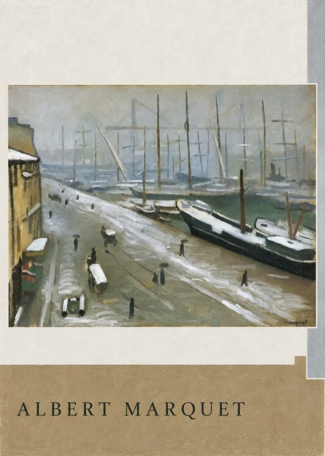 Albert Marquet Le Havre, Le Bassin Sous La Neige No5 - Plakát