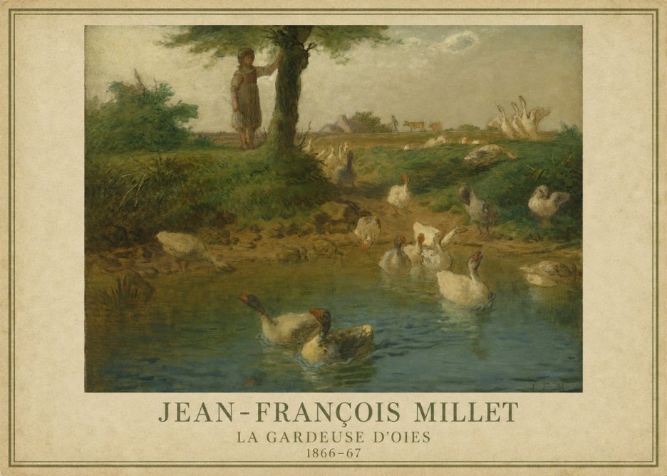 Jean-François Millet La Gardeuse D'oies No1 - Plakát