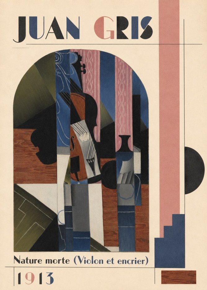 Juan Gris Nature Morte (Violon Et Encrier) No3 - Plakát
