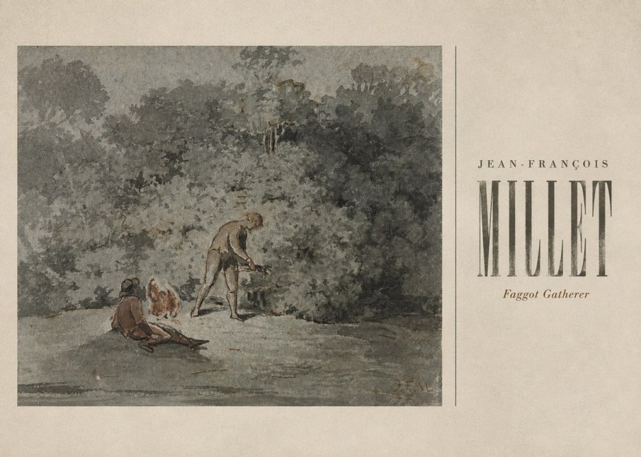 Jean-François Millet Faggot Gatherer No5 - Plakát