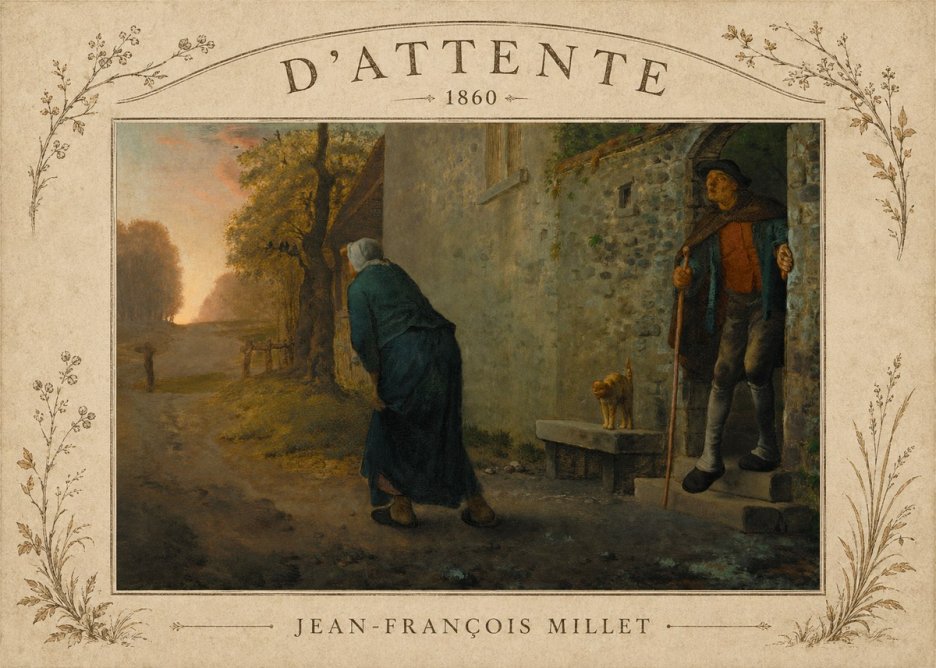 Jean-François Millet D'attente No3 - Plakát