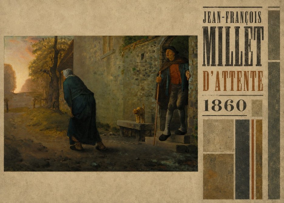 Jean-François Millet D'attente No4 - Plakát