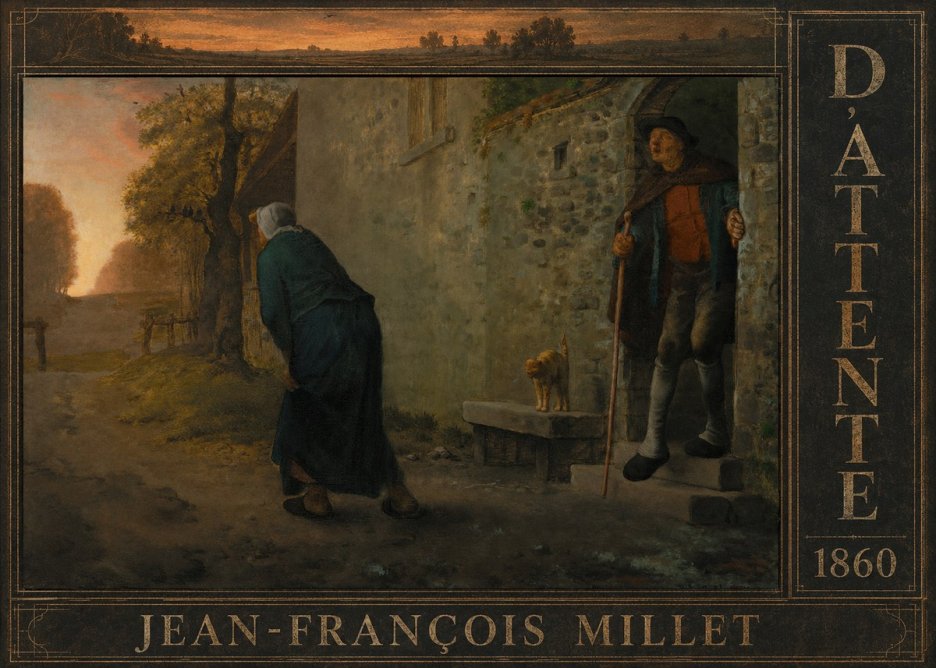 Jean-François Millet D'attente No6 - Plakát