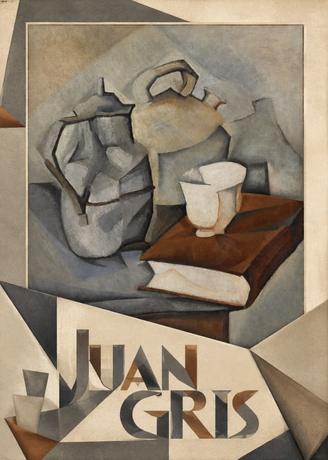 Juan Gris Still Life with Book and Vessels No6 - Plakát