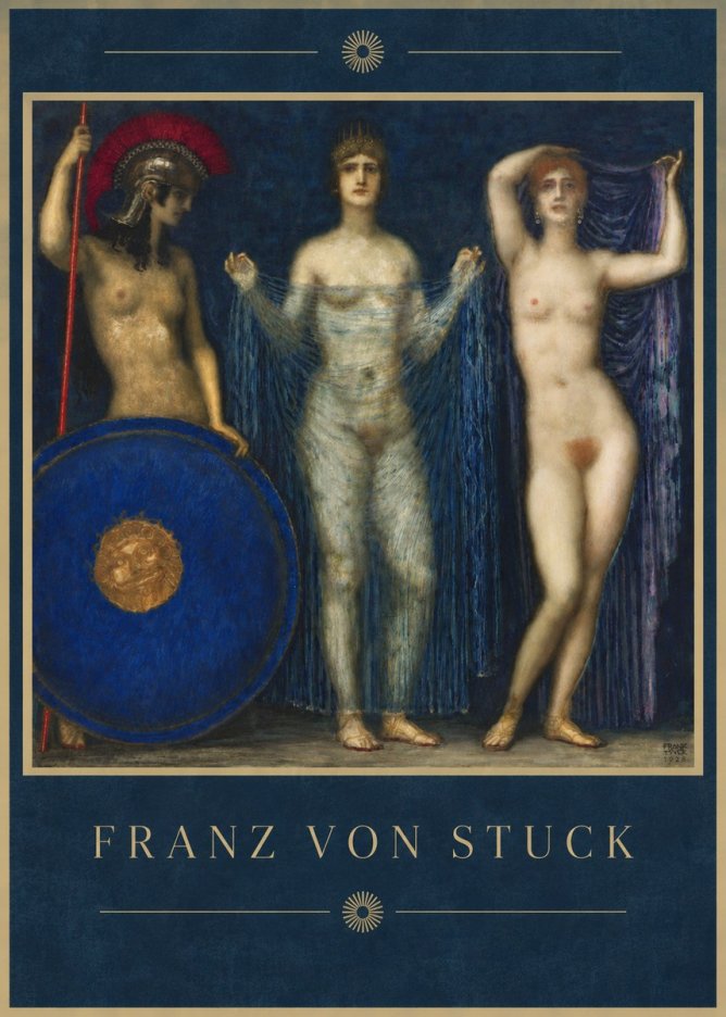 Franz von Stuck The Three Nudes No4 - Plakát